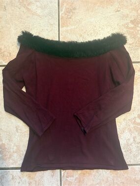 fur neckline off the shoulder old money chaletcore winter fitted y2k mcbling